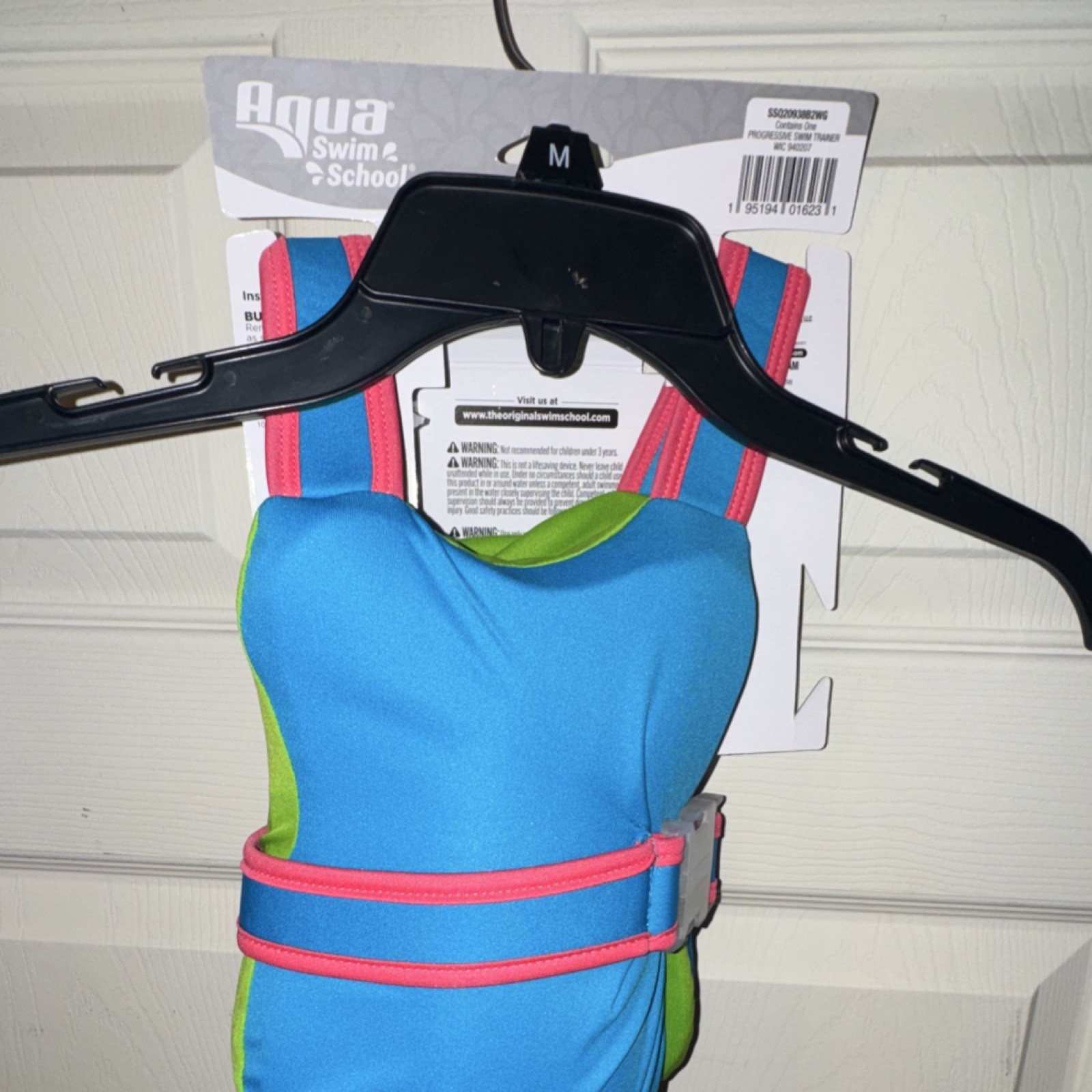 Aqua Swim School Progressive Swim Trainer Vest Blue Medium Safety Strap