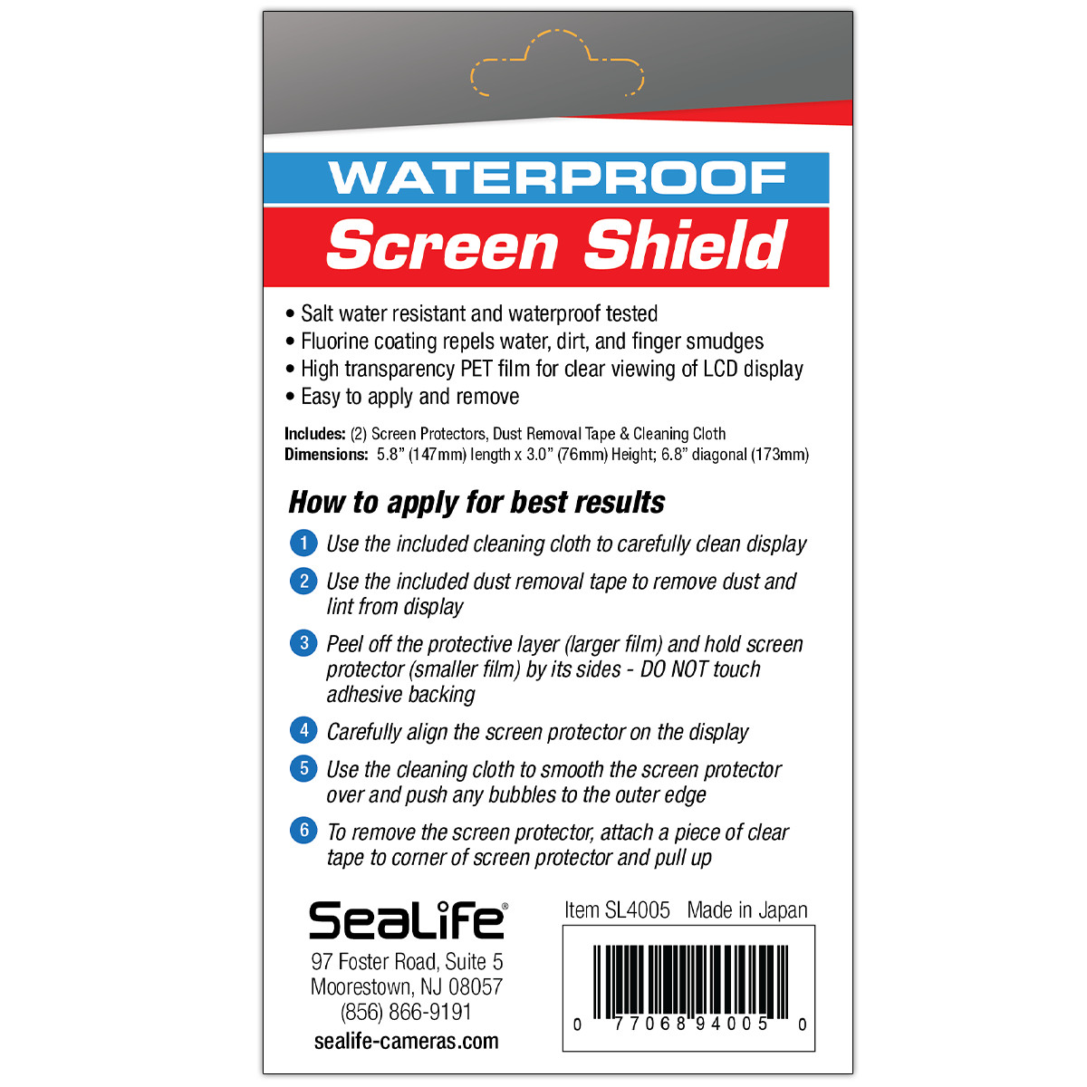 SeaLife Screen Shield (2-pack) – Fits 6.8/173mm screens