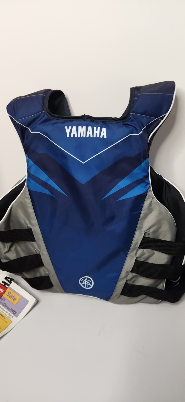 YAMAHA Side Entry Nylon PFD Blue Gray L/XL Life Vest Jacket JetSki MAR-18VSE