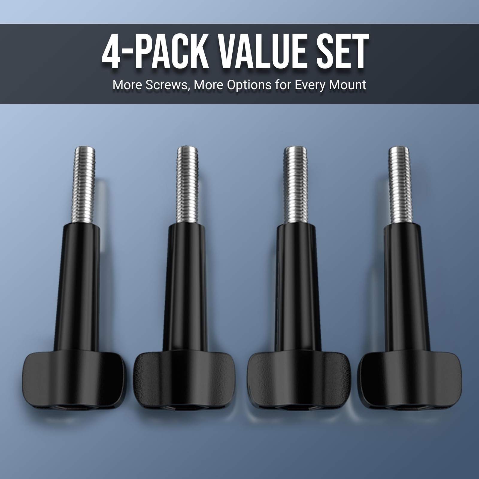 4 Pack Thumbscrew Compatible with GoPro Standard 1/4-20 Thread Black Screws
