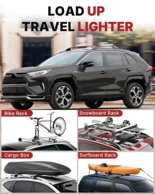 300LBS Roof Rack Cross Bars for 2019-2025 RAV4 with Side Rails, 2019-2025 Rav4