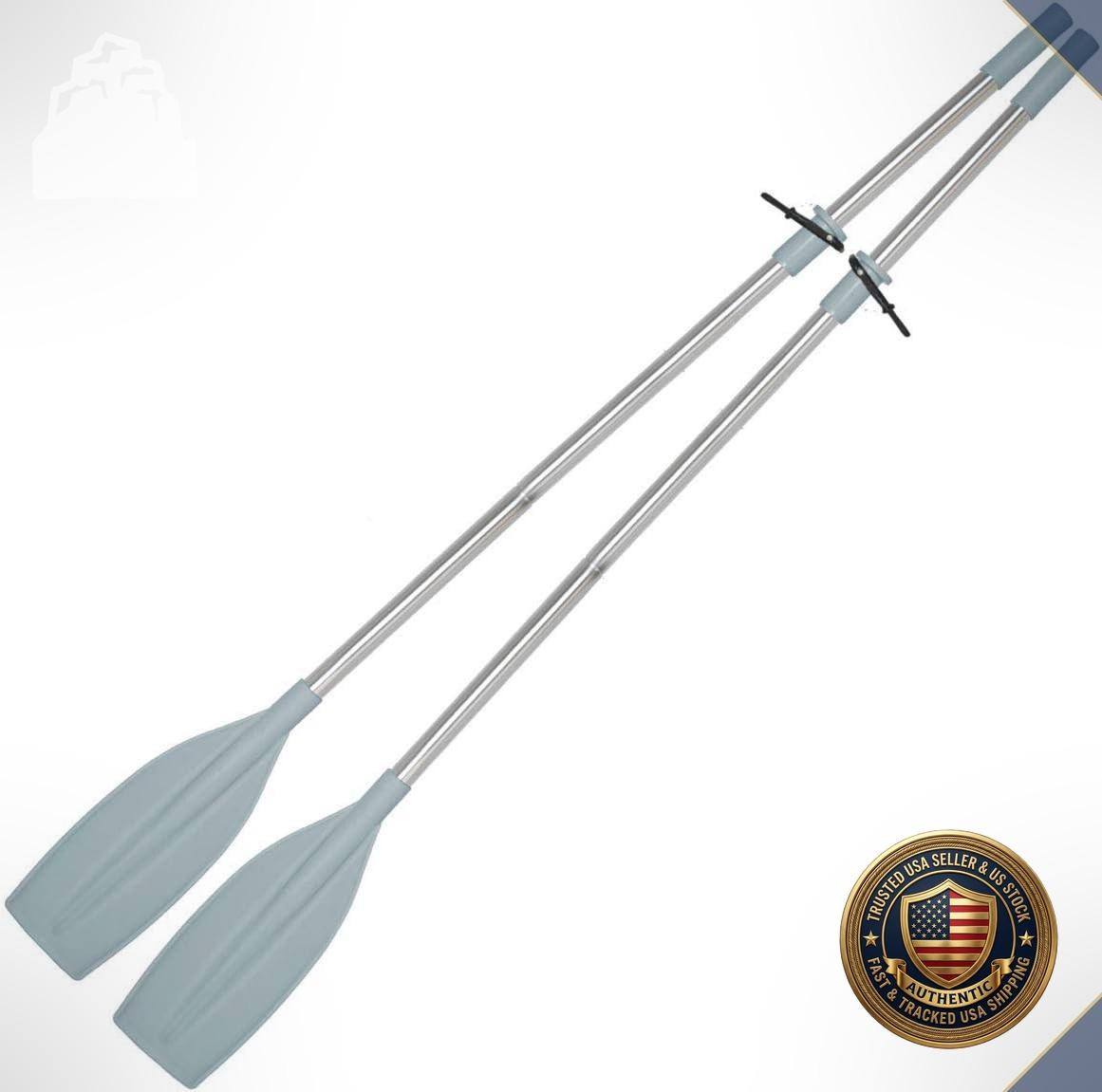 Aluminum Boat Oars 2-Piece Split Shaft Pair Dinghies Tenders Oar Stops