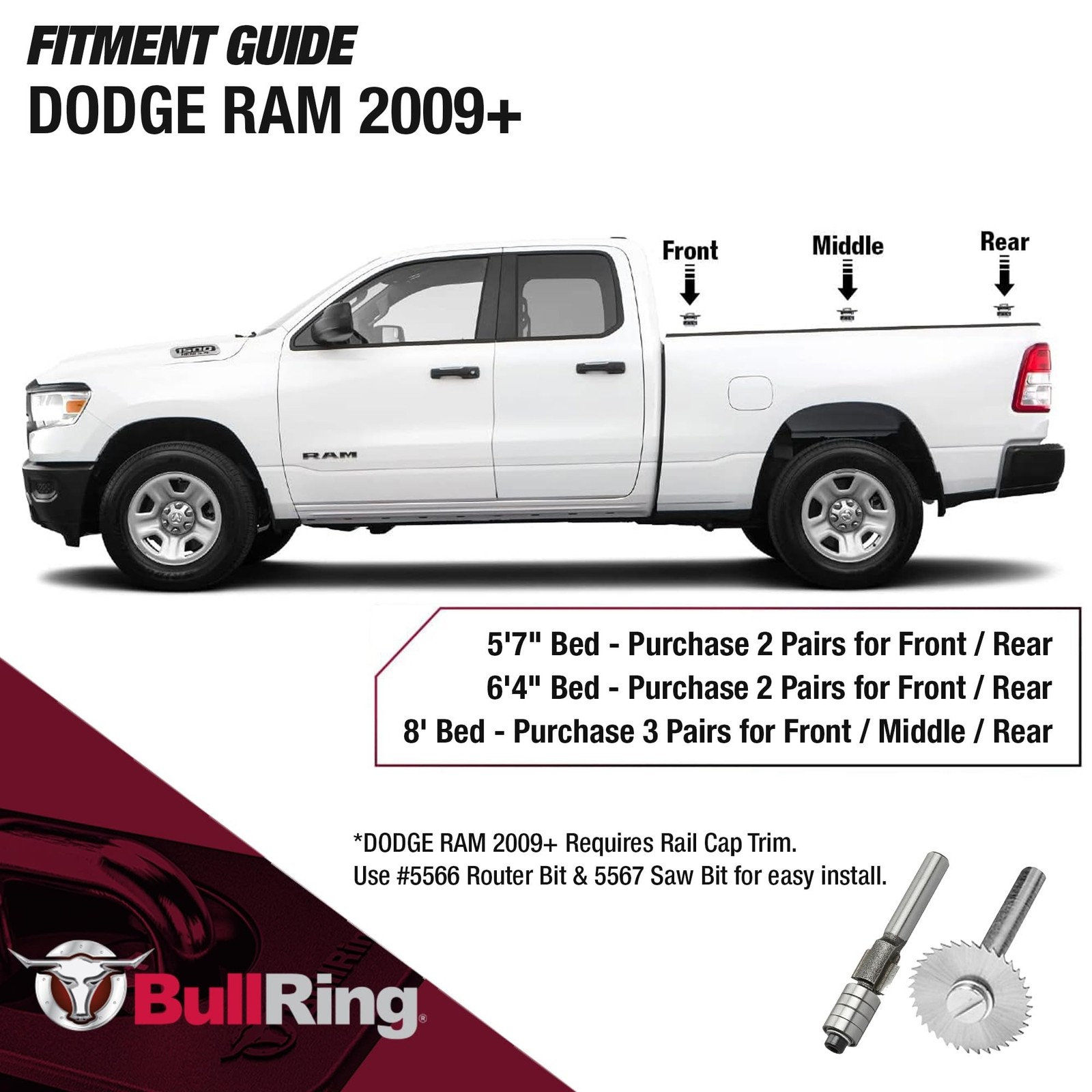BullRing Stainless Steel Retractable Tie Down Anchors for Truck Bed – Flus