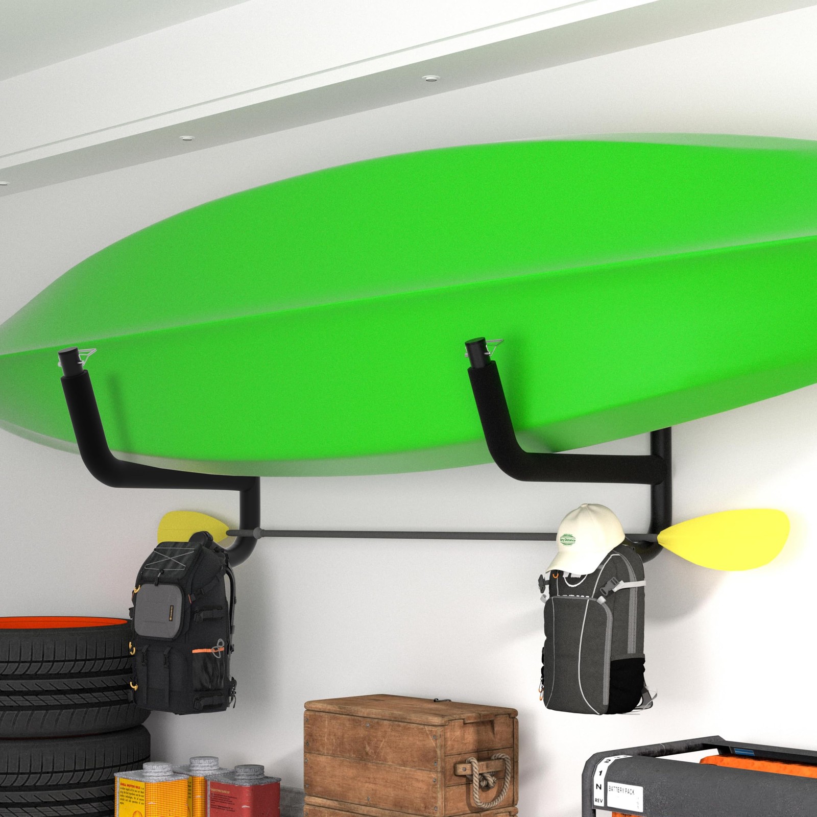 Kayak Wall Rack 2 Pack, Heavy Duty Kayak Hooks for Garage Wall Mount Storage,…