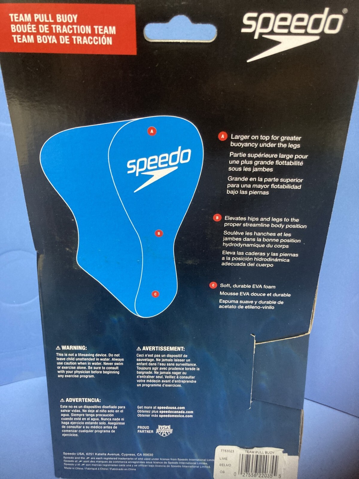 Speedo Junior Team Pull Buoy Training Aid Lap Swimming Equipment Lime 7753025