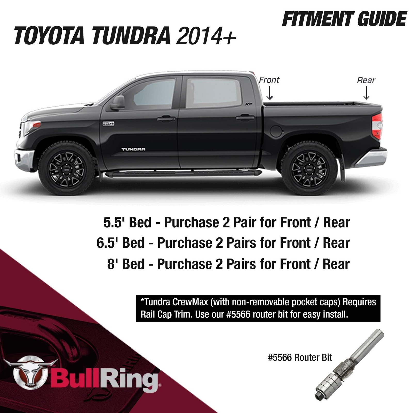 BullRing Retractable Flush-Fit Truck Bed Tie Down Anchors for RAM 1500/2500/3…