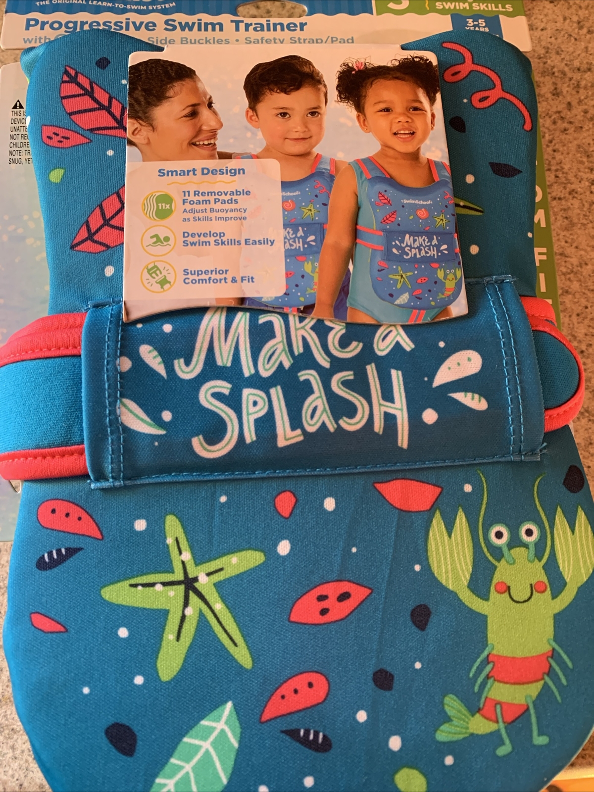 Swim School Progressive Swim Trainer Level 3 -Safety Vest = Ages 3-5 Max 38 lbs
