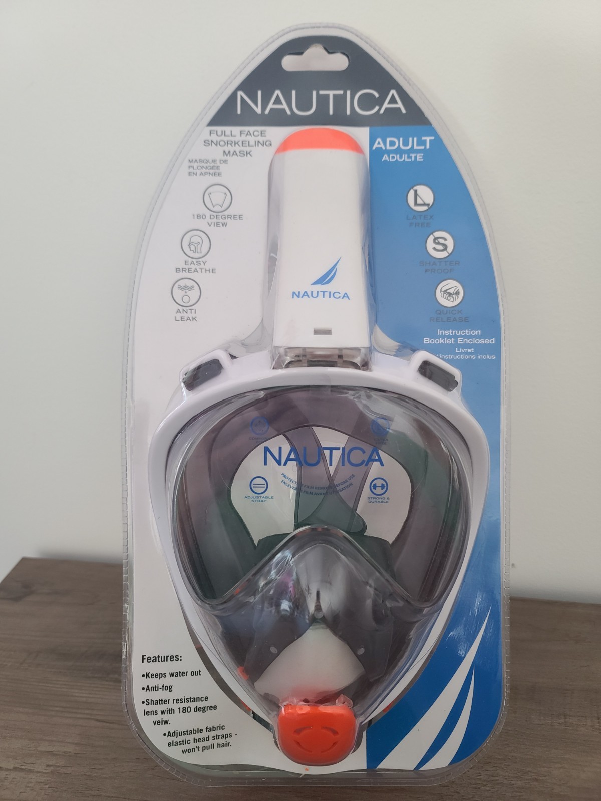 Nautica Full Face Snorkeling Mask Black – Adult Size BH122019 – NEW SEALED