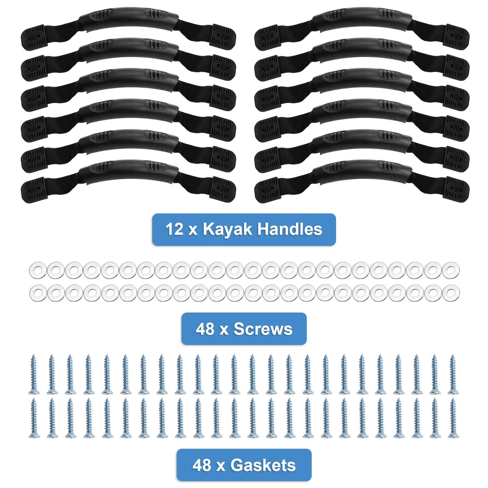 Elsjoy 12 Pack Kayak Carry Handles, Kayak Replacement Handles with Screws and…