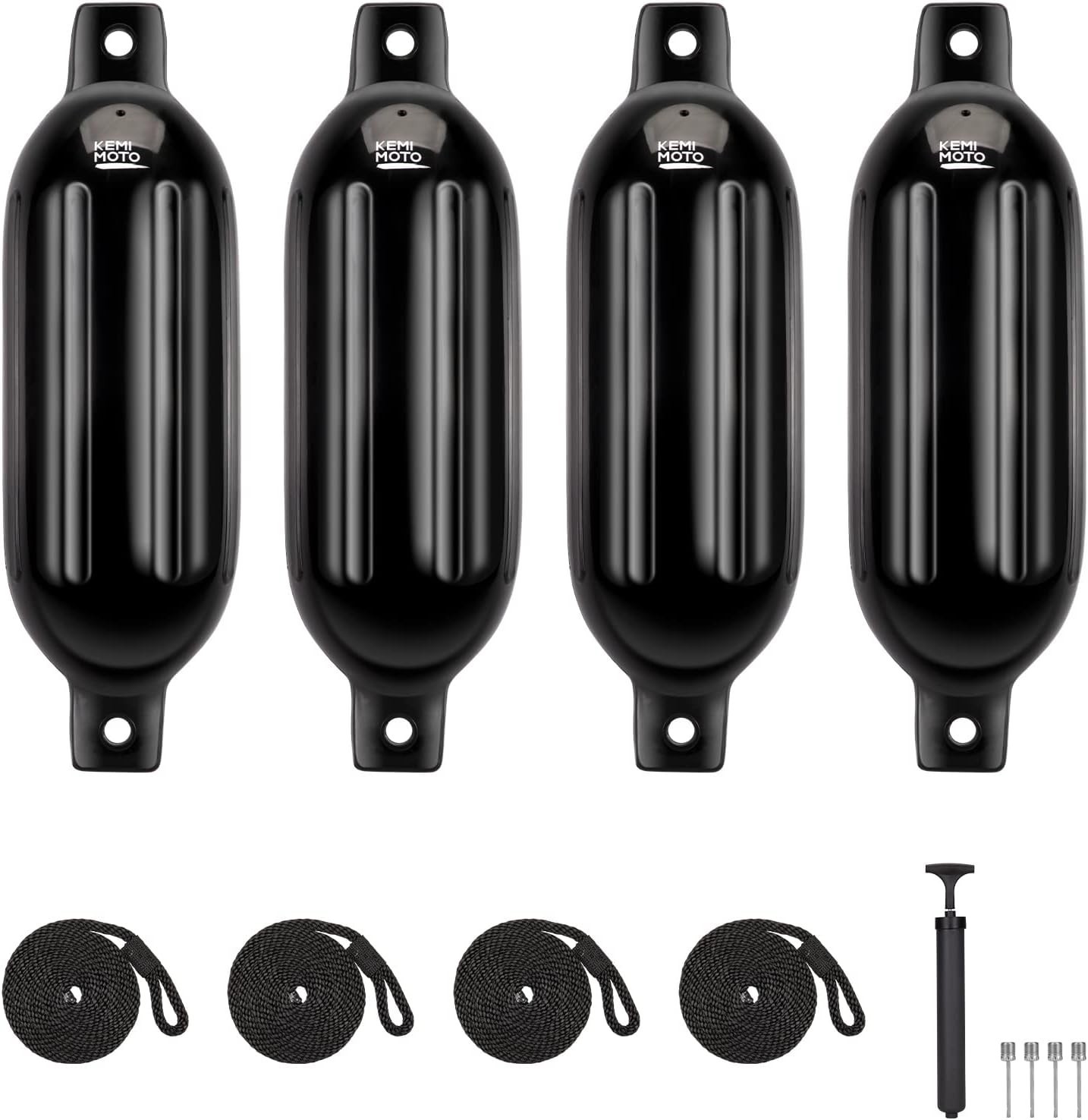 Boat Fenders Boat Bumpers for 15-35ft Boat, 4 Pack Bumpers with 4 Ropes, Boat…