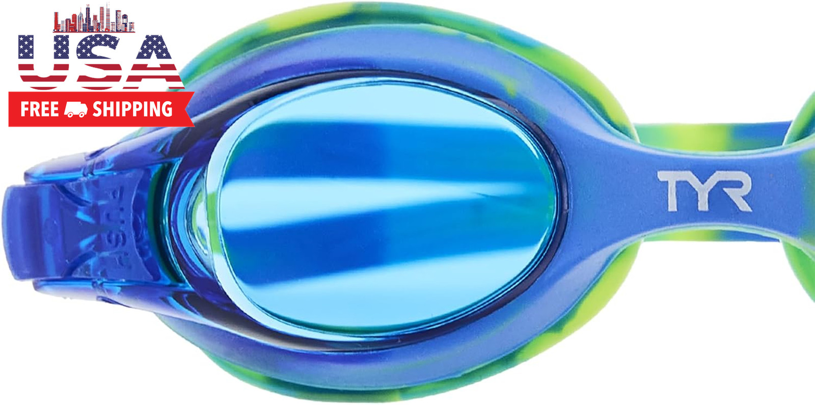 Swimple Tie-Dye Kids’ Swim Goggles – Non-Mirrored Swimming Goggles for Competiti