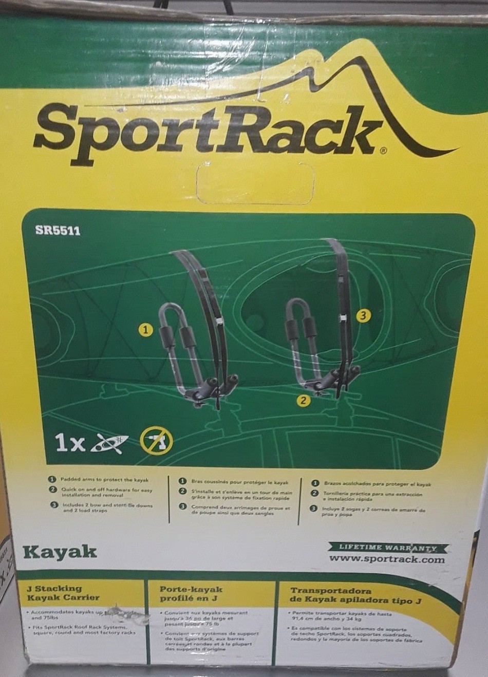 SportRack SR5511 J Stacking Kayak Carrier NEW Vehicle Top In box