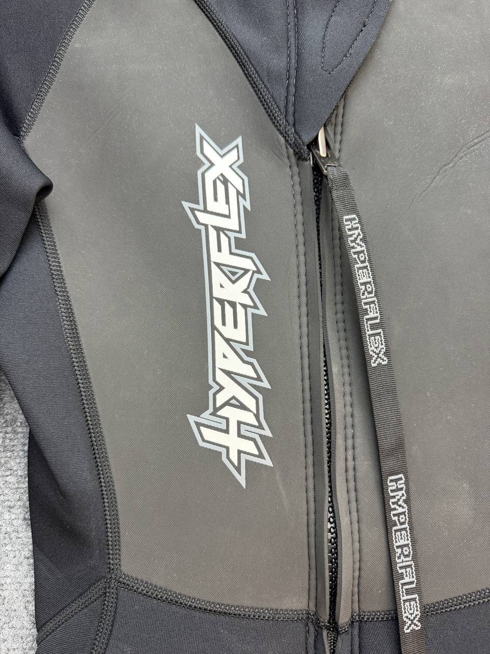 Hyperflex Women’s Size 8 Hooded Full Wetsuit Black Gray Front Zip Neoprene