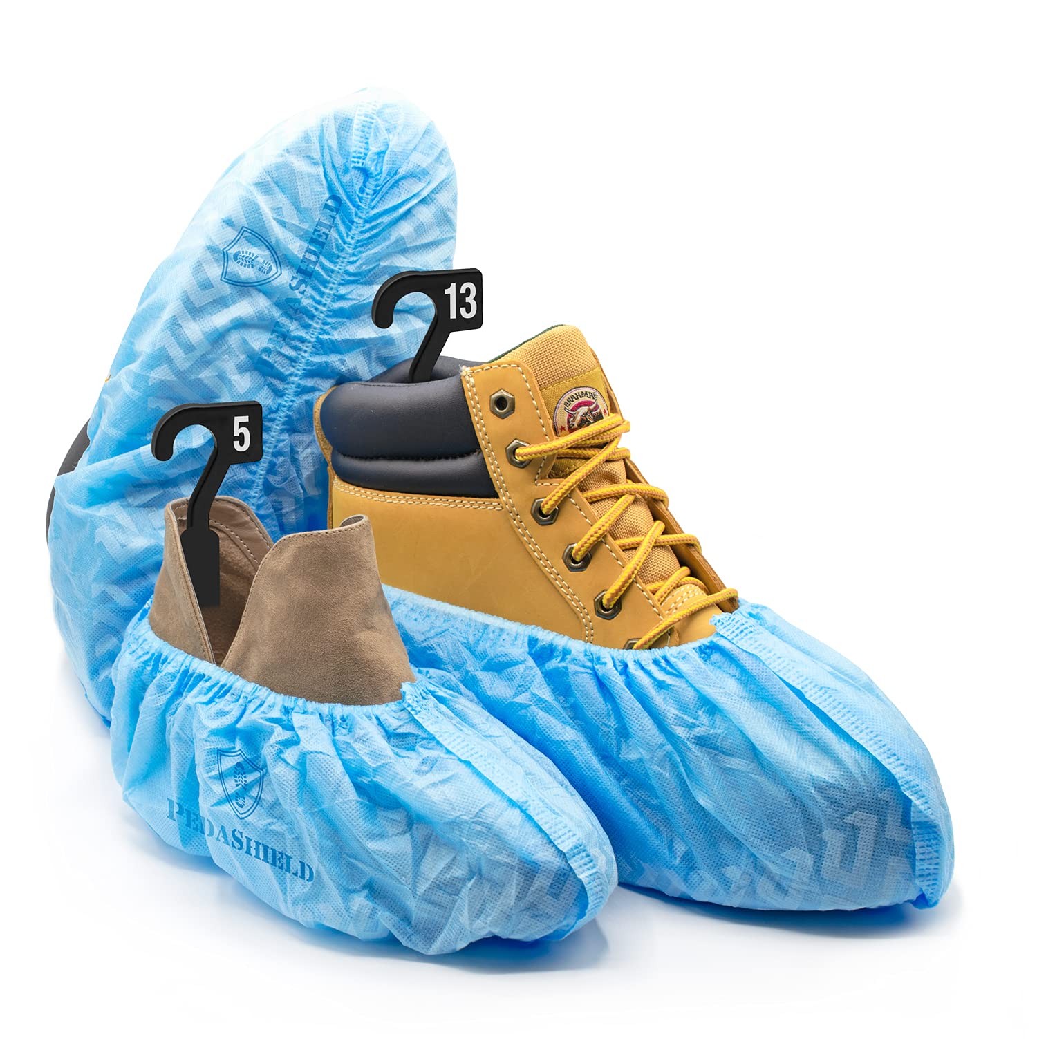 22 Premium XL Booties -Thick Extra Large Disposable Boot & Shoe 22, Blue