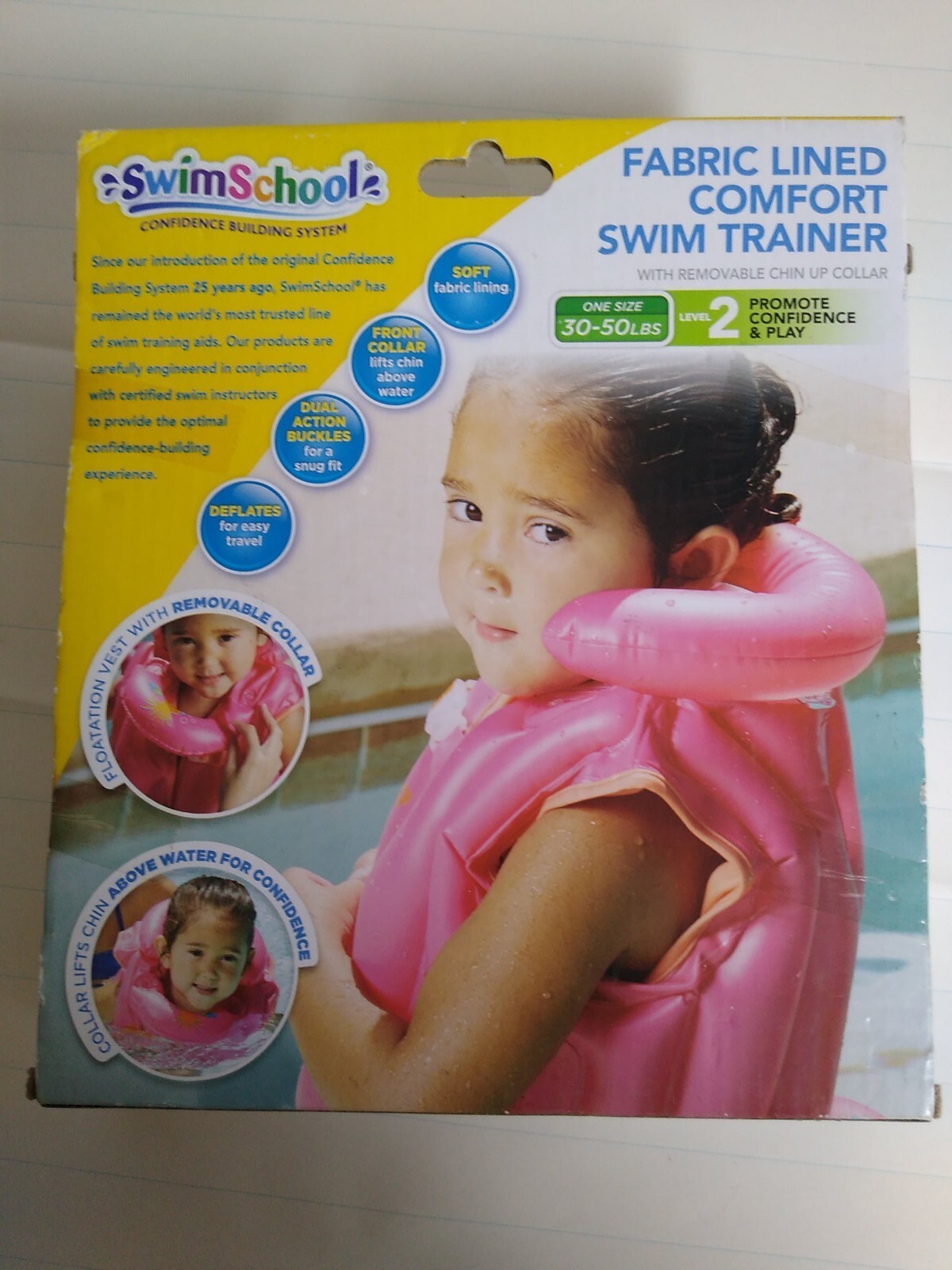 Swim School Trainer Fabric Lined Comfort Swim BLUE 30 – 50 Pounds Level 2