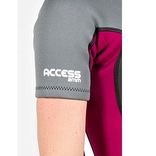 Hyperflex Women’s Access Shorty Spring Suit 2mm Wetsuit Back Zip, Black / Purple