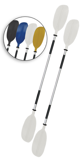 Oceansouth Kayak Paddles White, Aluminum Asymmetric (Split Shaft) x 2