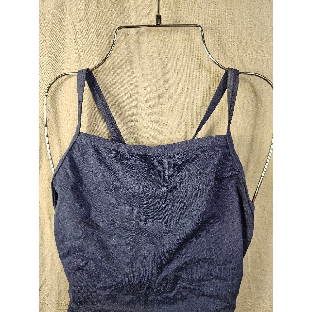 Speedo Endurance+ Womens Navy Blue Crossback One Piece Swimsuit Size 8/34