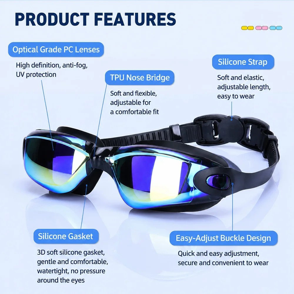O Nation Clear Comfortable Swimming Goggles with UV- Anti-Fog Swim Glasses