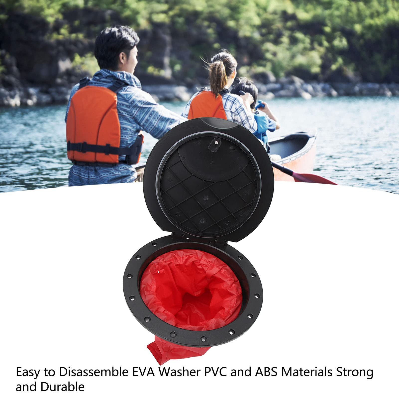 Black 11.2 Inch Deck Plate Kit Hatch Storage Bag Kayak Boat Fishing