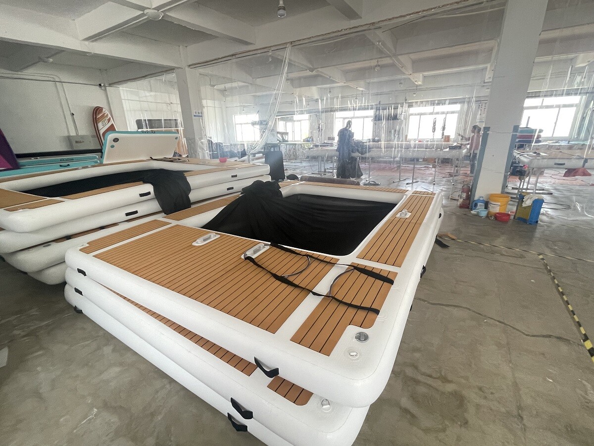 US 14x13ft EVA Inflatable Swimming Pool Yacht Dock Platform For Sea Pool Fun