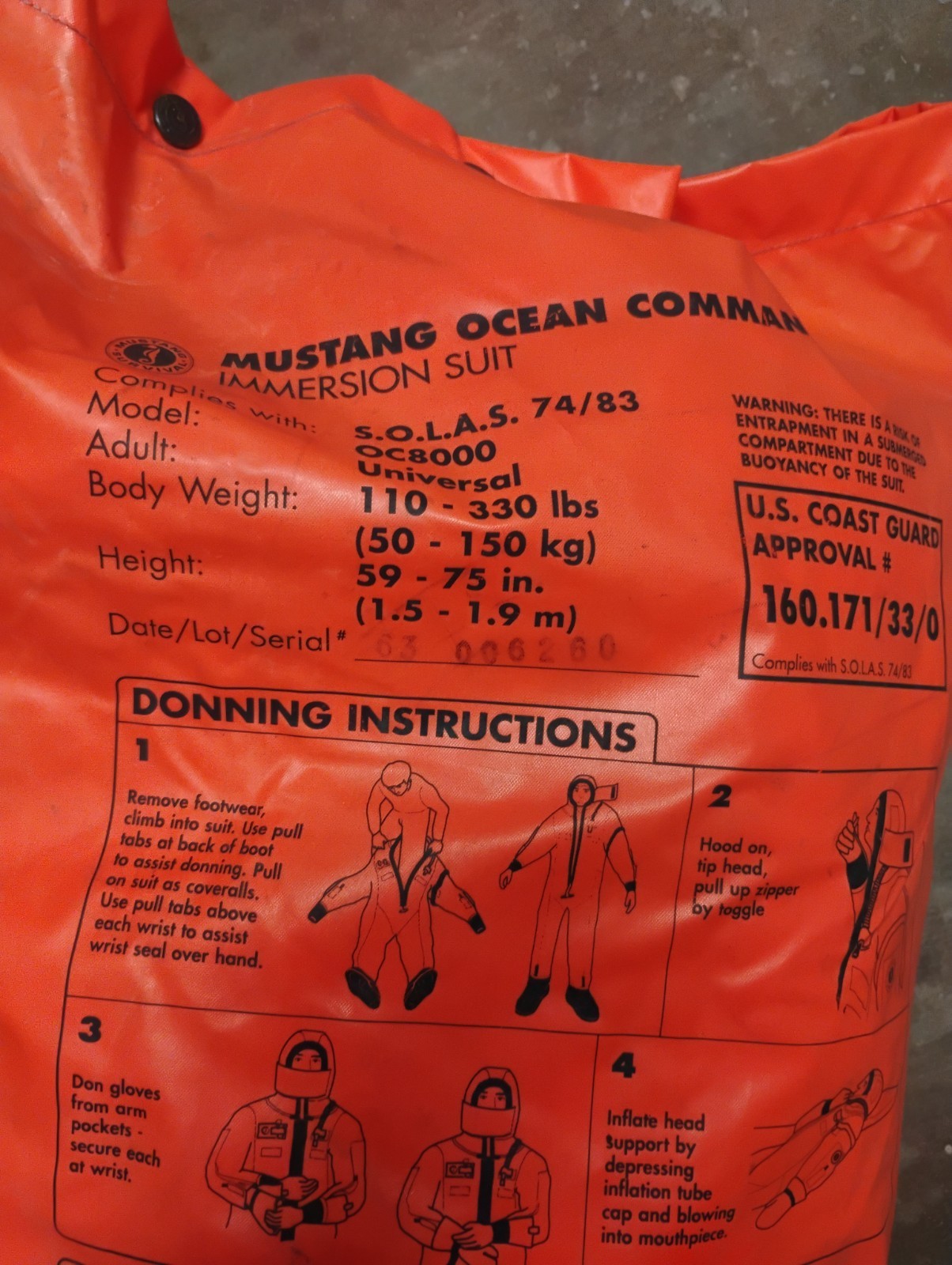 Mustang Ocean Commander Immersion Suit
