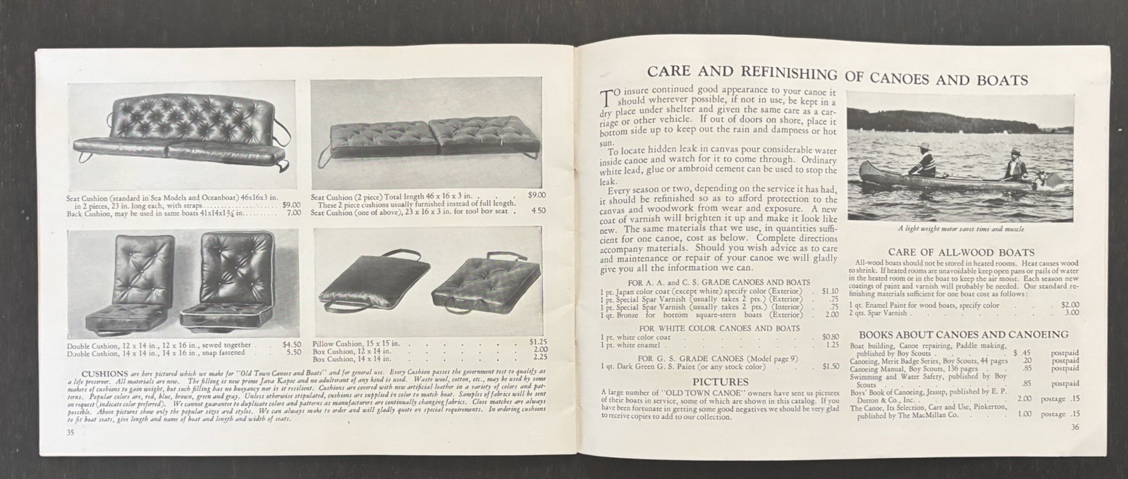 OLD TOWN CANOES & BOATS 1934 CATALOG