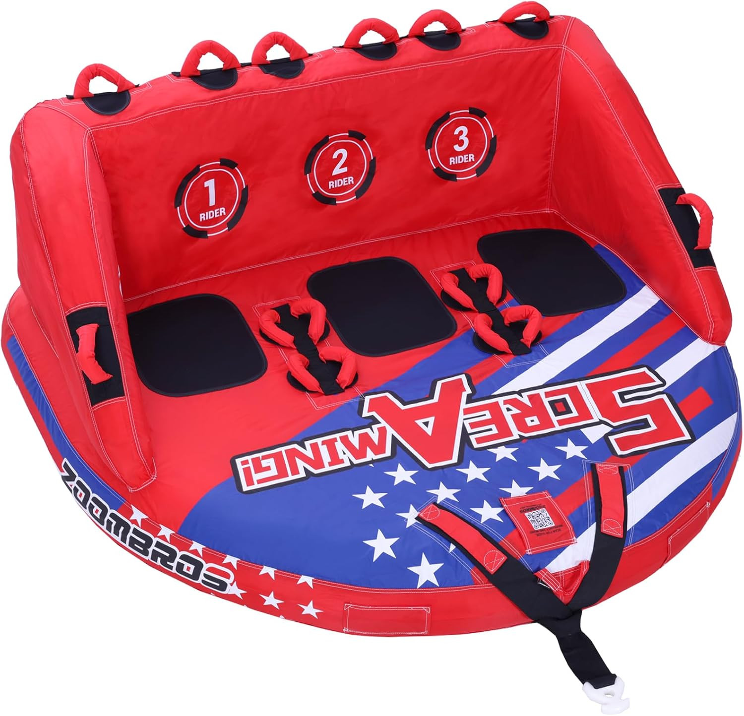 Towable Tubes for Boating 2-3 Person, Front/Back Tow Points Sofa Style Boat Tube