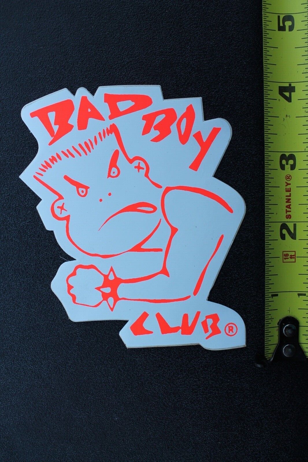 Bay Boy Club BBC Skateboards Neon Orange White Punk 80’s Vintage Surfing STICKER