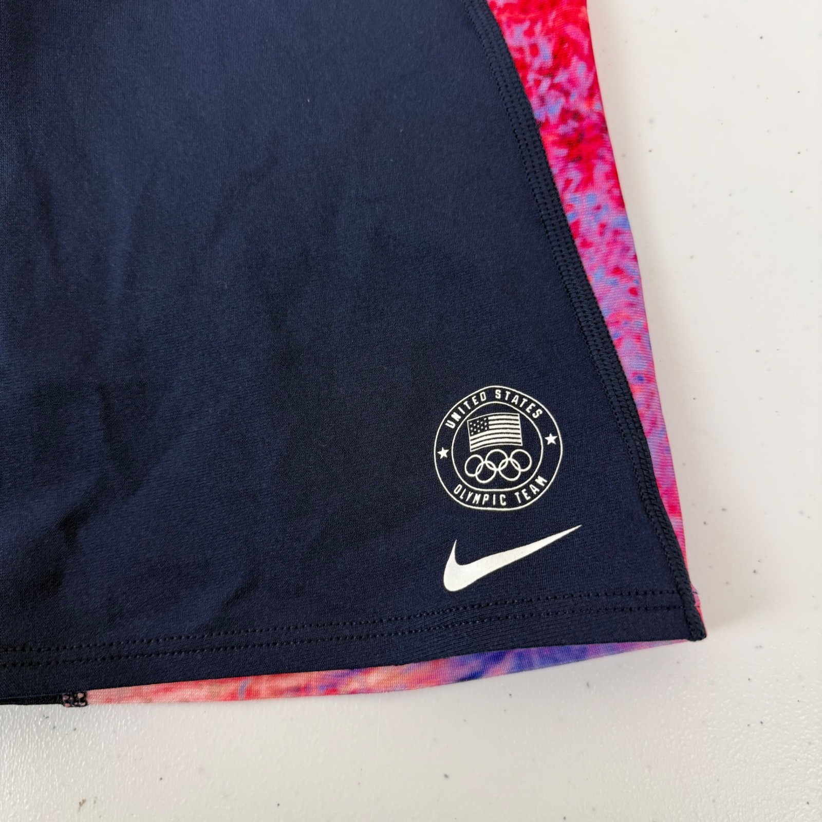 Nike Swim Hydrastrong Team USA Olympic Jammer Swimsuit Navy Red Mens 34 NWT