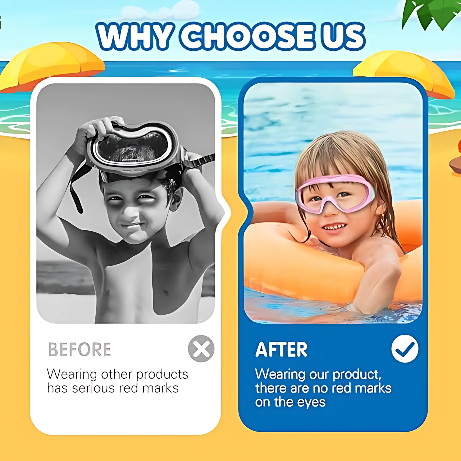Swimming Goggles 2 Pack Anti-Fog UV Protection Wide View No Leak for Boys Girls