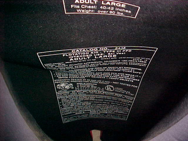 Stearns Adult Large over 90 lbs pfd