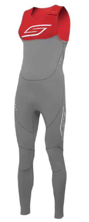 SLIPPERY BREAKER JOHN & JACKET FULL NEOPRENE WETSUIT CHARCOAL/RED MEN’S 2X-LARGE