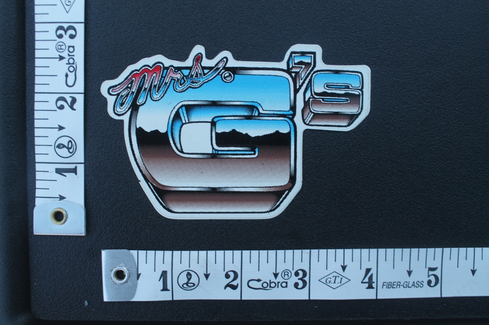 Mrs G’s Surf Skate Shop Chrome Silver Gangster Hood V9A Vintage Surfing STICKER