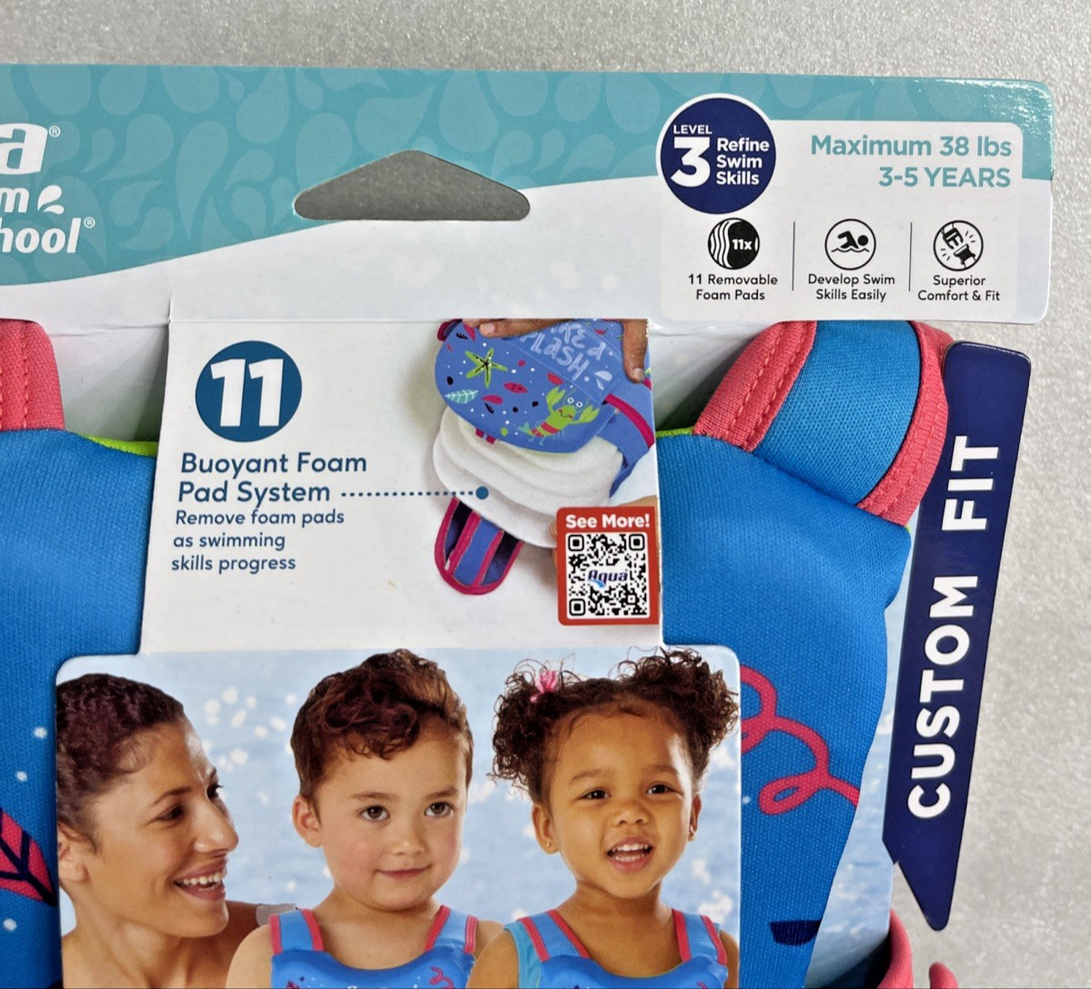 Aqua Swim School Progressive Swim Trainer w/ Adjustable Strap 3-5 Years Level 3
