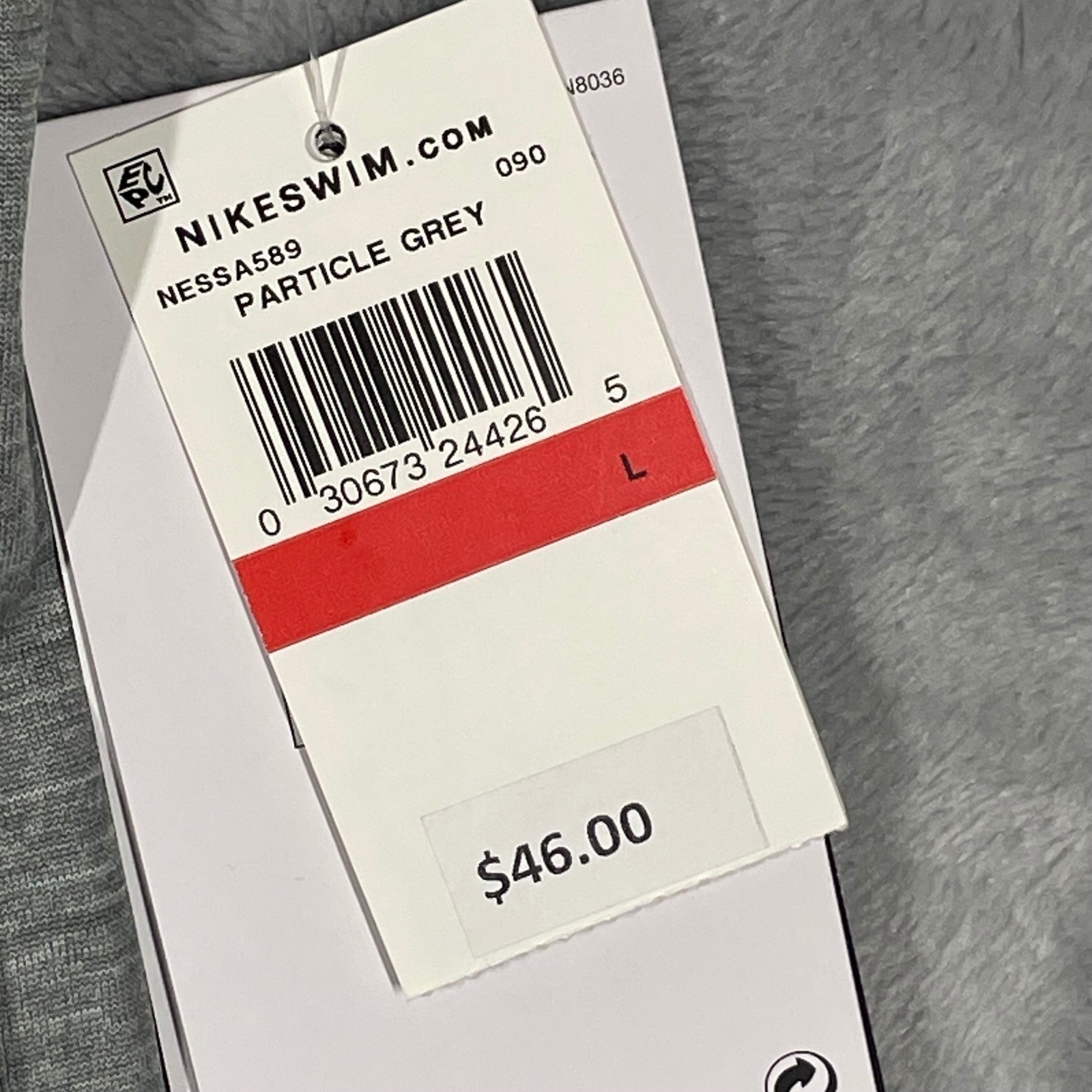 Nike Swim Mens Dri-FIT Rash Guard Short Sleeve UPF 40+ Grey NESSA589 Large NEW