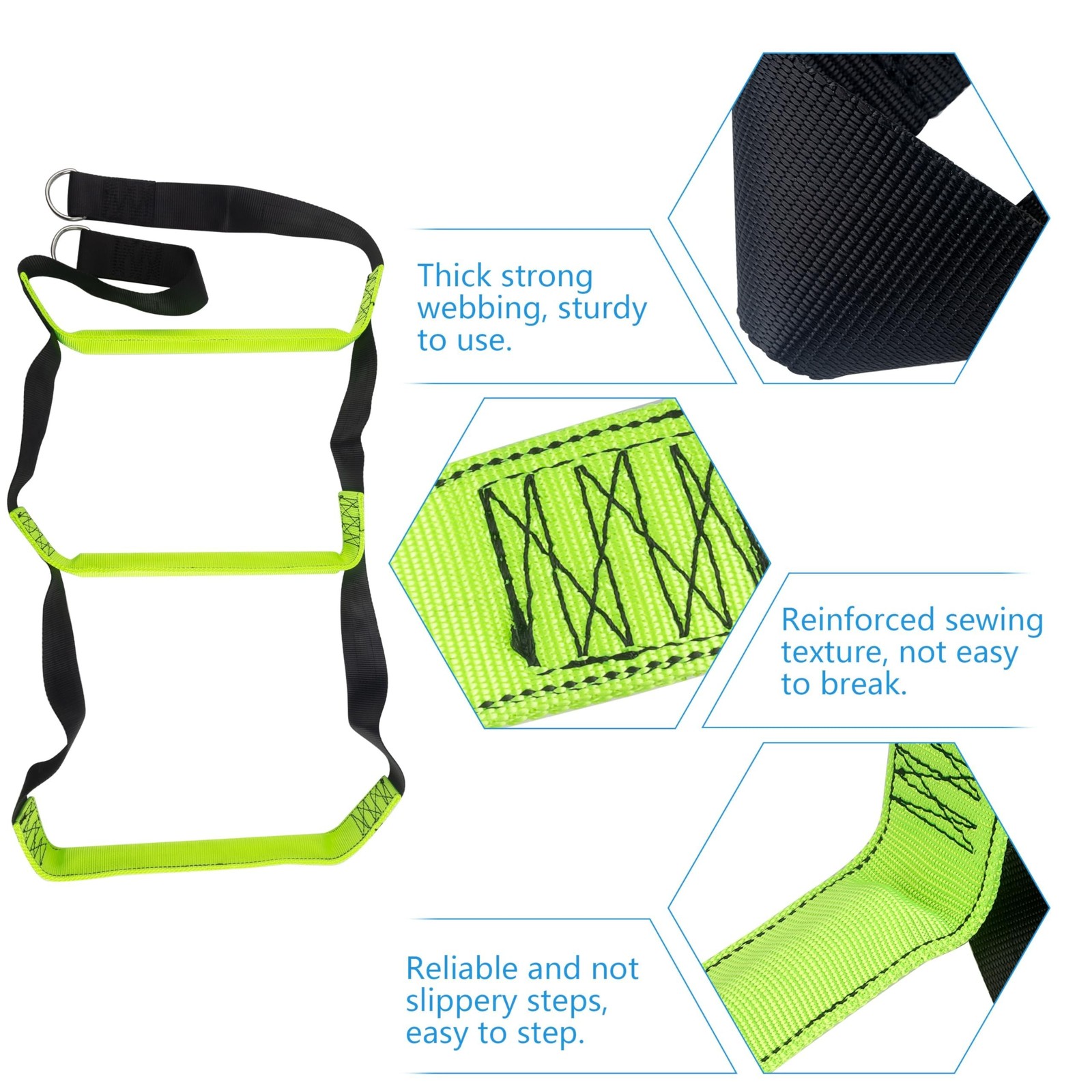 itayak 3 Step Boat Rope Ladder, Foldable Assist Boarding Outdoor Climbing Rop…