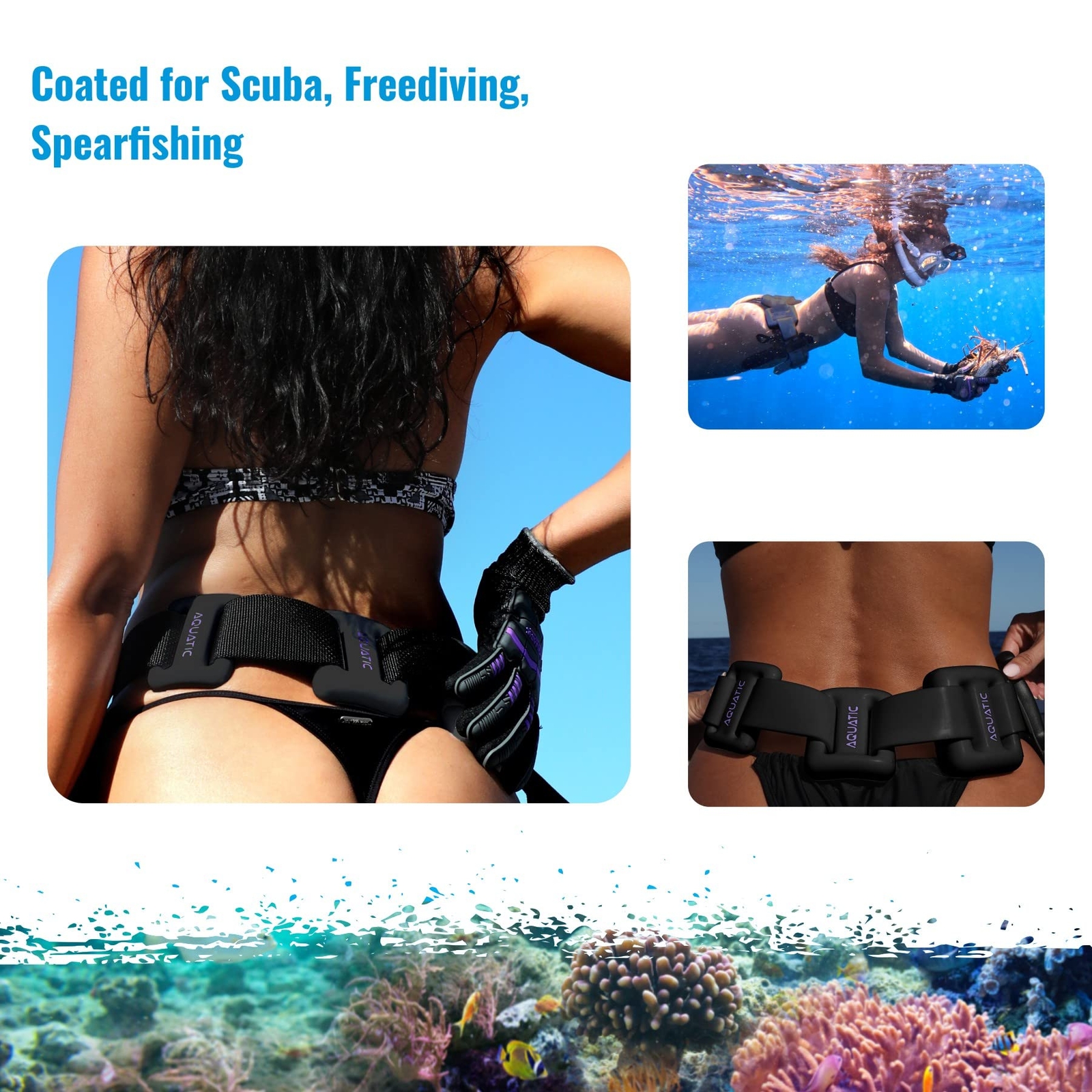 AQUATIC – Dive Weights – 1.1lb or 2.2lb or 3.3lb 0.5Kg or 1Kg or 1.5Kg – Coat…