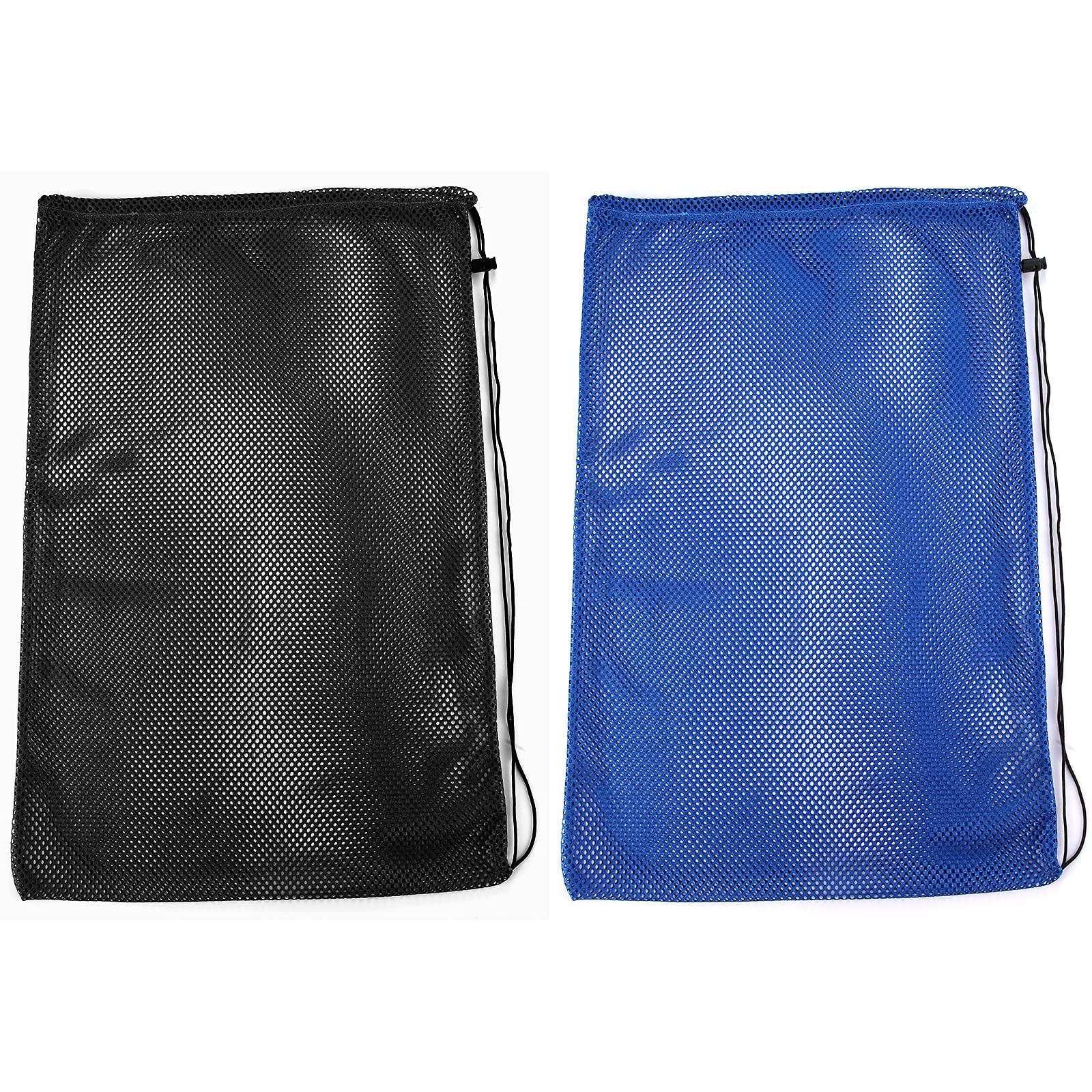 Yizerel 2 Packs Mesh Gear Bag for Snorkel 27inch x 18inch, Black & Blue