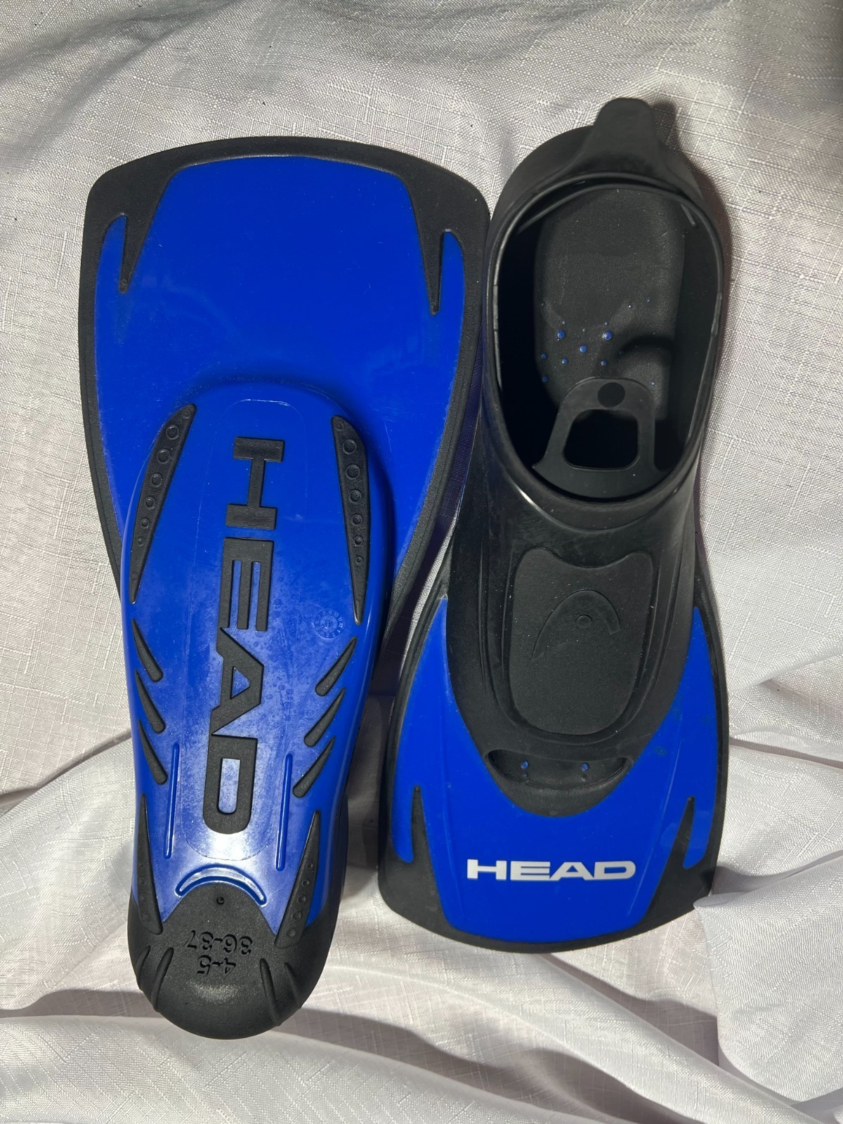 HEAD Energy Adult Training Swim Fins Blue/Black Snorkel Flippers Sz 3.5-12