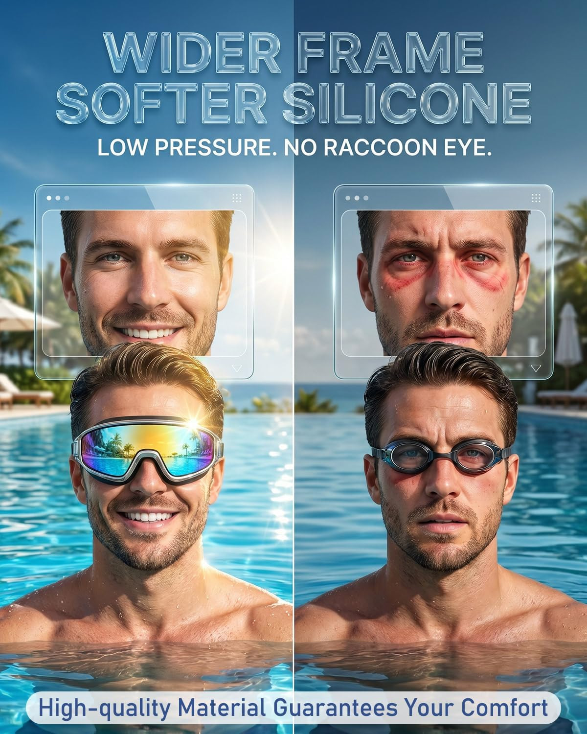 2026 New Swim Goggles, Wide View Swimming Goggle for Adult, anti Fog & UV Leak P