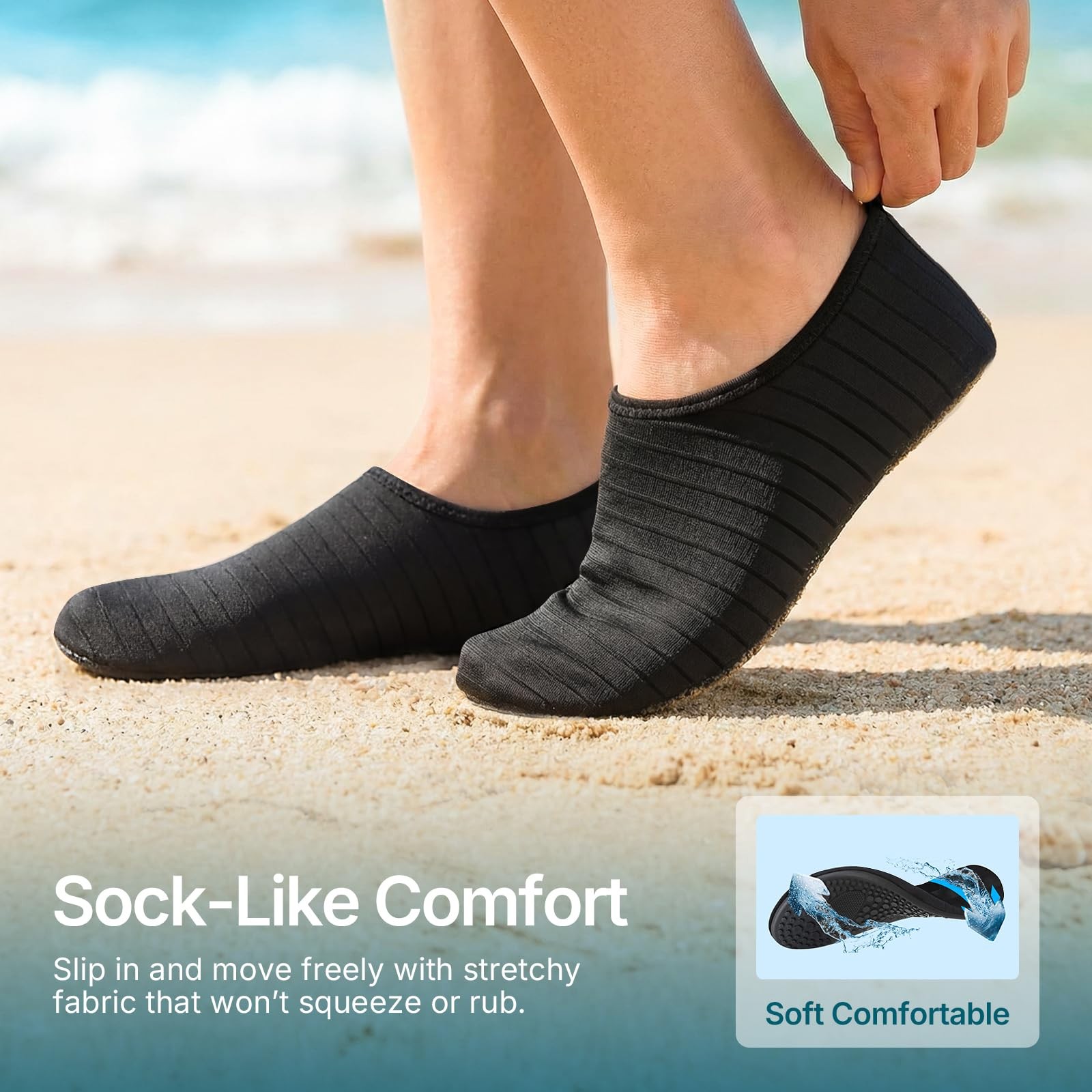 Water Shoes for Women Men Quick-Dry Aqua Socks Swim Beach Outfits Barefoot Yo…