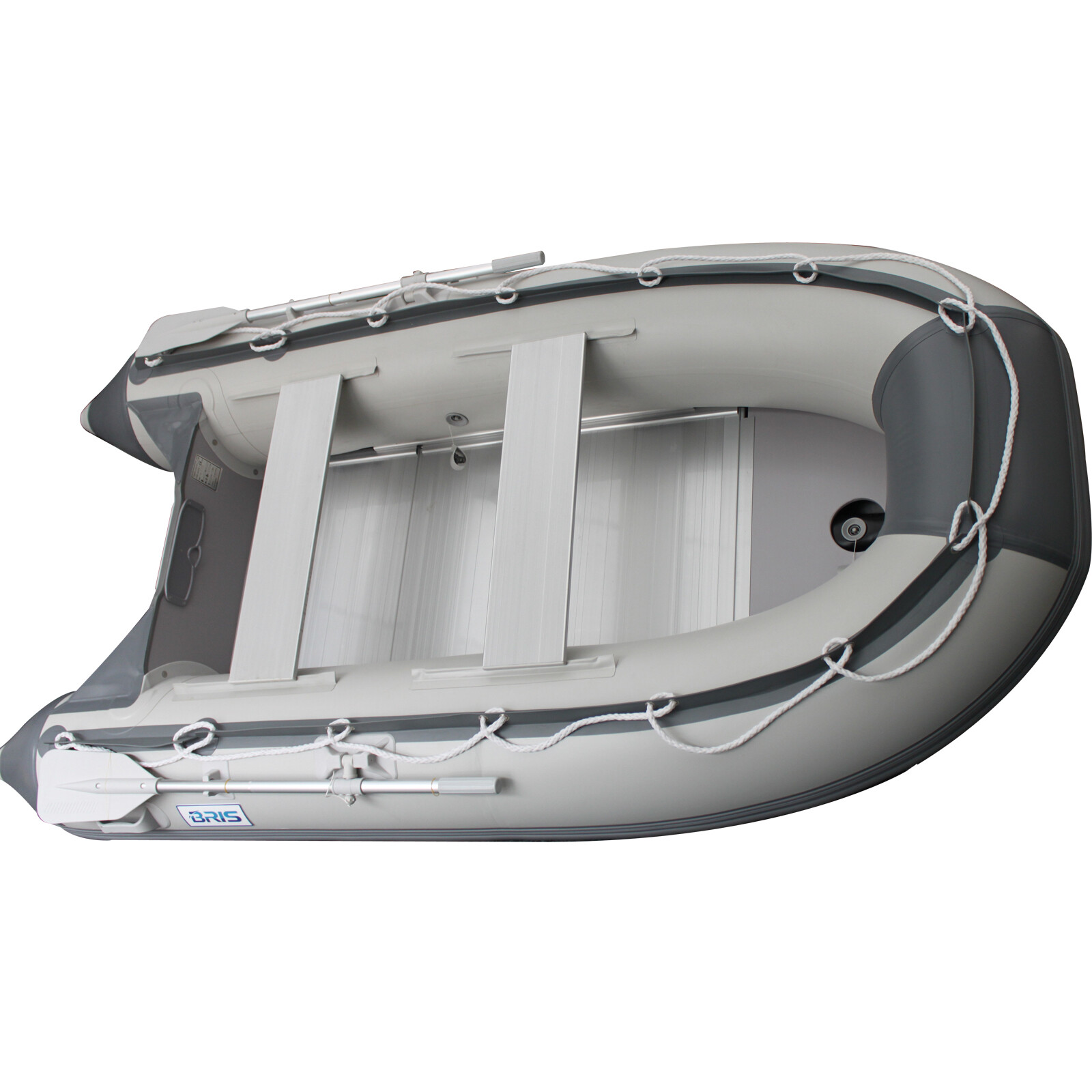BRIS 9.8 ft Inflatable Boat Dinghy Pontoon Boat Tender Fishing Raft Gray
