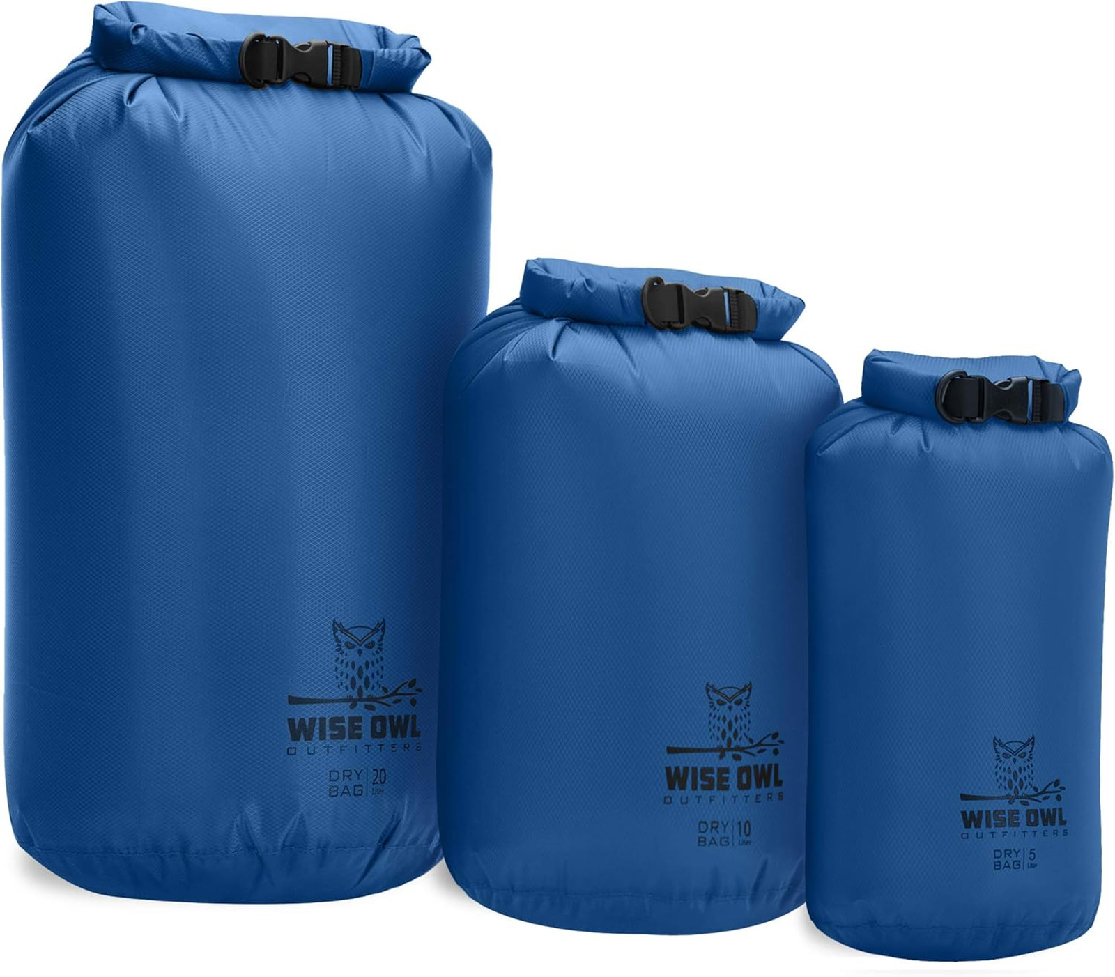 Waterproof Dry Bag 3 Pack 5L 10L 20L Water Resistant Kayaking Beach Travel