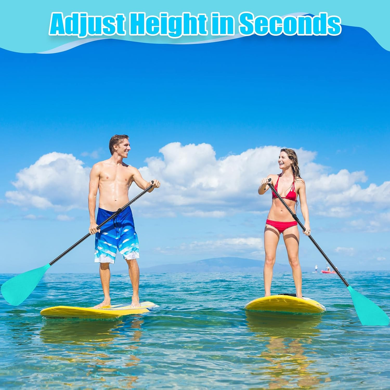 4 Set of 3 Pieces SUP Paddle Board Paddle Adjustable Paddleboard Lightweight Sta