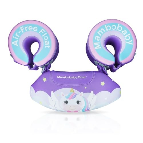 Mambobaby Toddler Swim Vest for 3-8 Years, 33-66 lbs, Arm Floaties for Unicorn