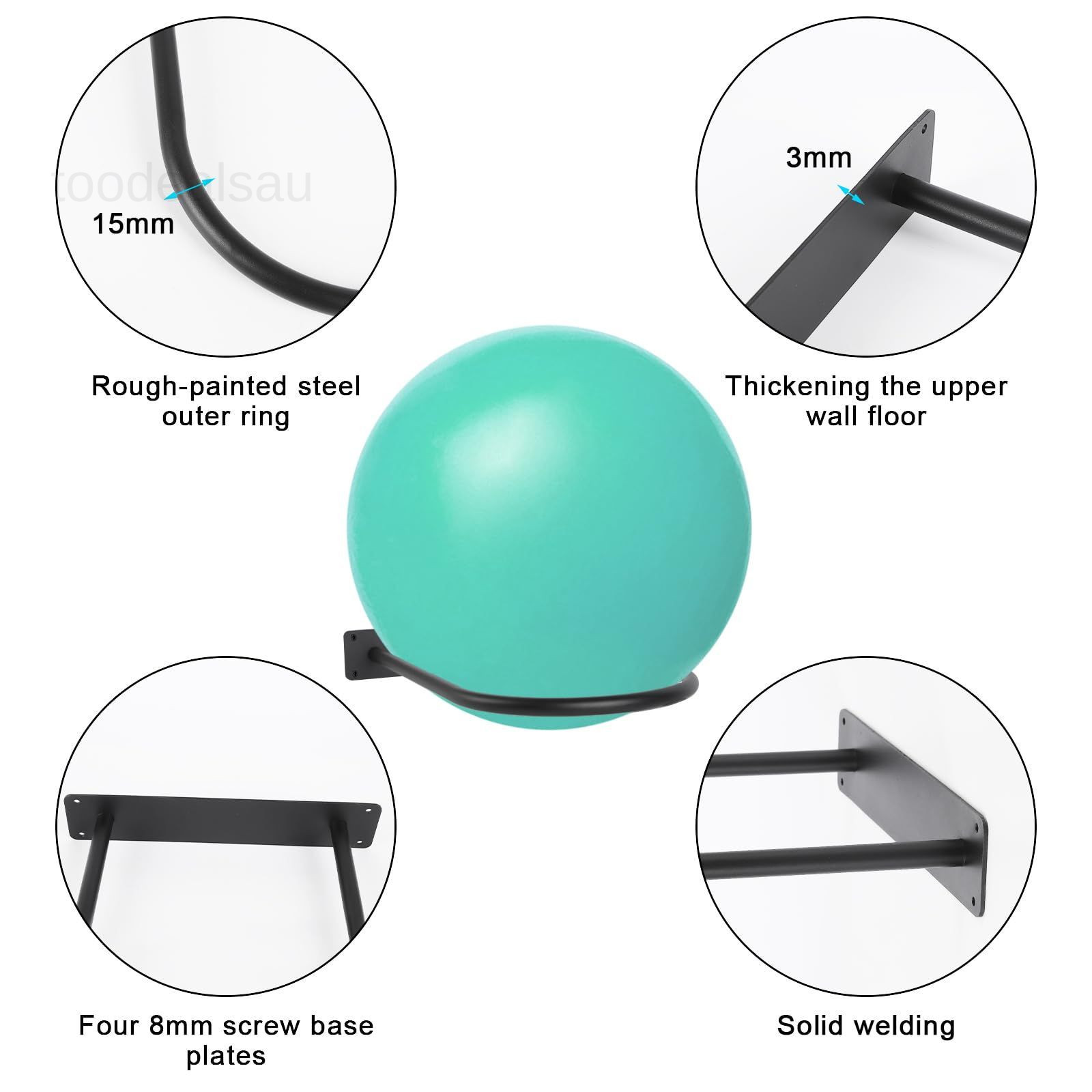 Stability Ball Holder Wall 16.6 x 11.8 x 2.36 inches, Black1-pack