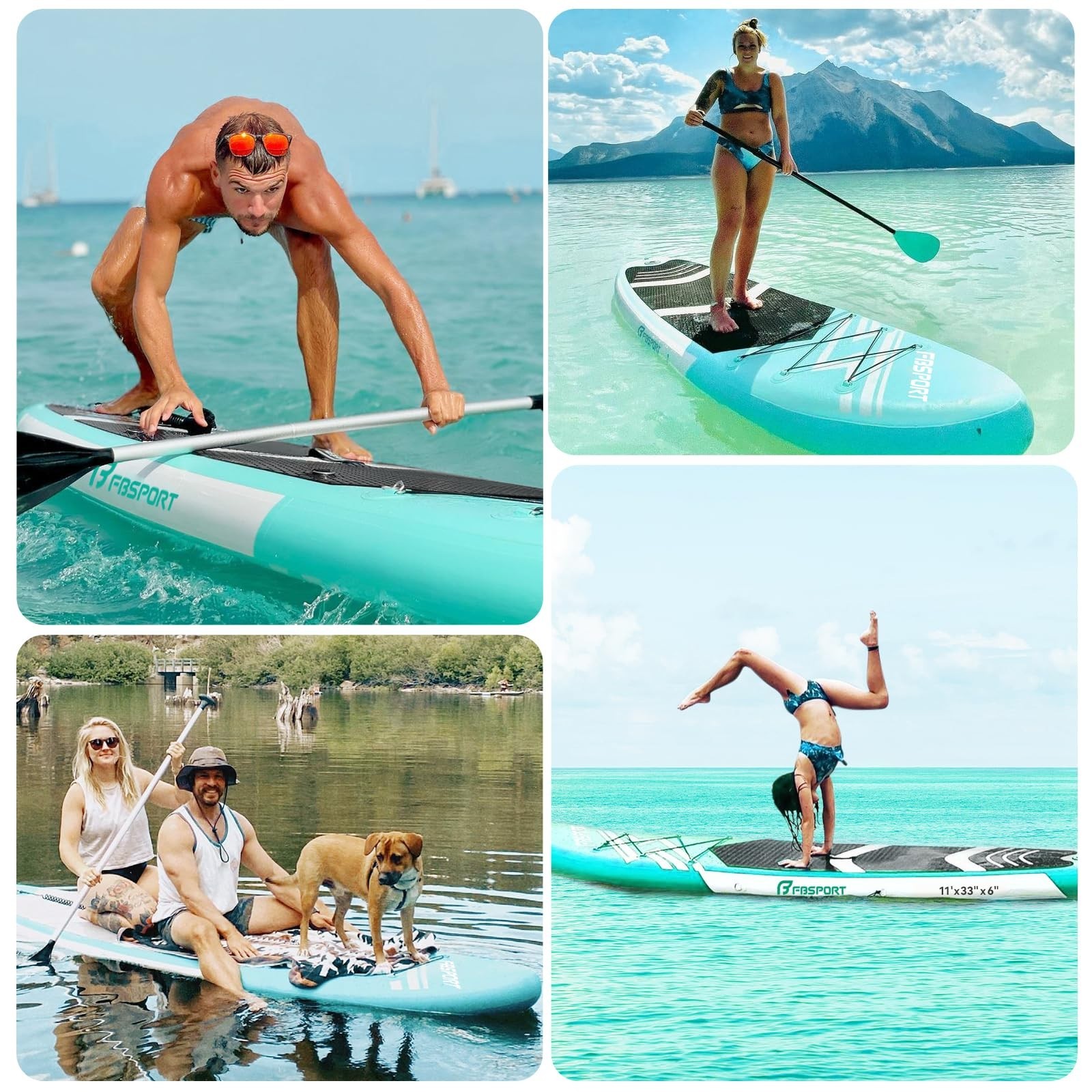 11′ Premium Stand Up Paddle Board – Yoga SUP with Accessories, Non-Slip Deck, Ca