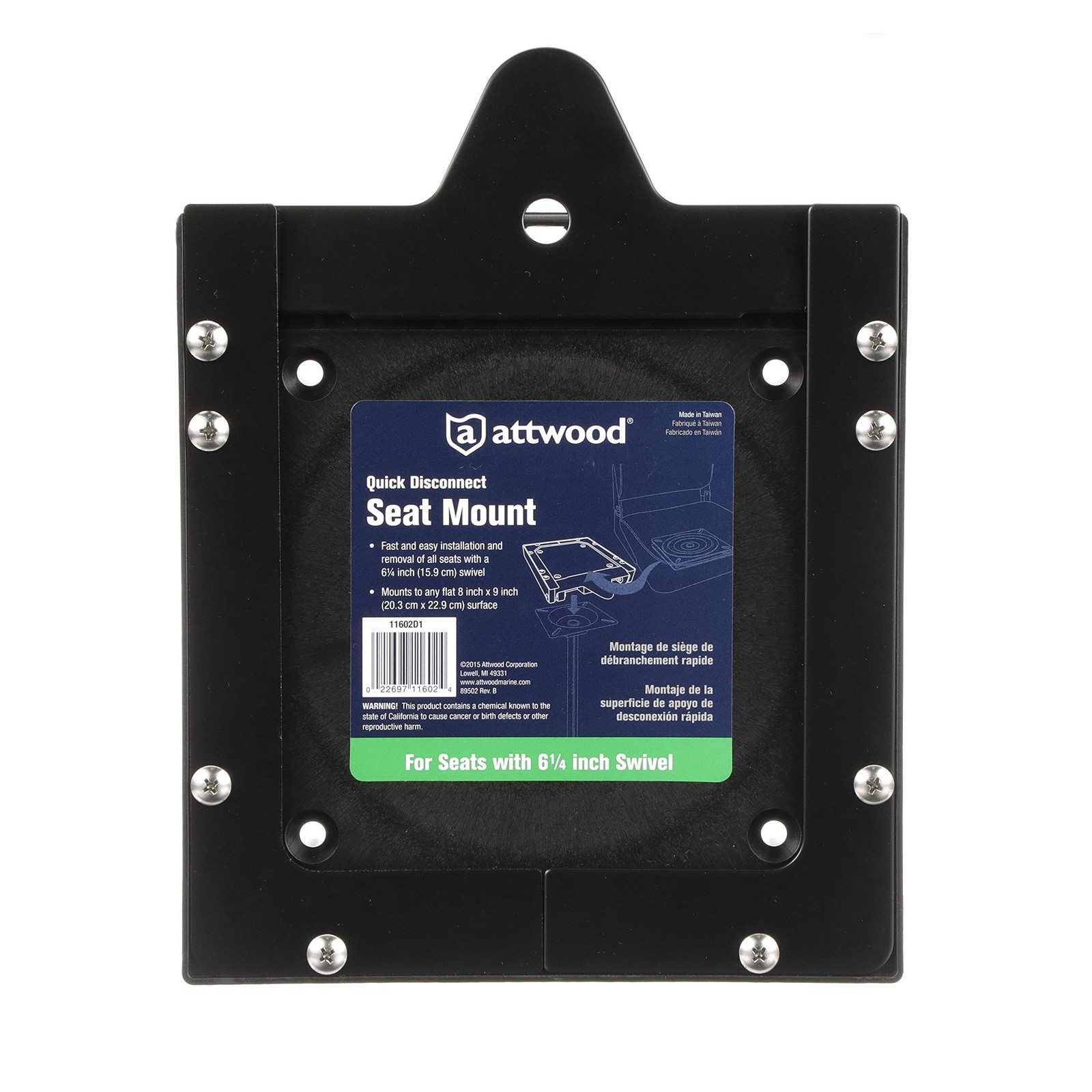Attwood Quick Disconnect Seat Mount 6in Swivel Boat Seat Base 11602D1 Marine