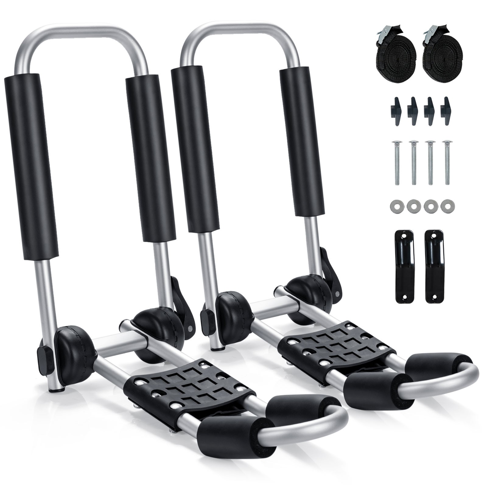 Patiojoy J-Bar Kayak Roof Rack Angle-adjustment Car Top Carrier on SUV & RV for